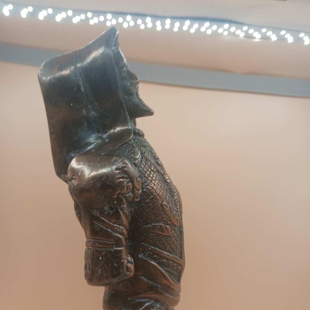 Double Sided Cast Metal Statue Mephistopheles Style Gothic Sculpture *patina - Picture 9 of 14